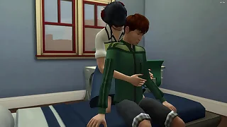 Japanese Stepmom catches her virgin stepson masturbating in front of the calculator and helps him have sex for the greatest duration in his life &vert; Hot asian milf